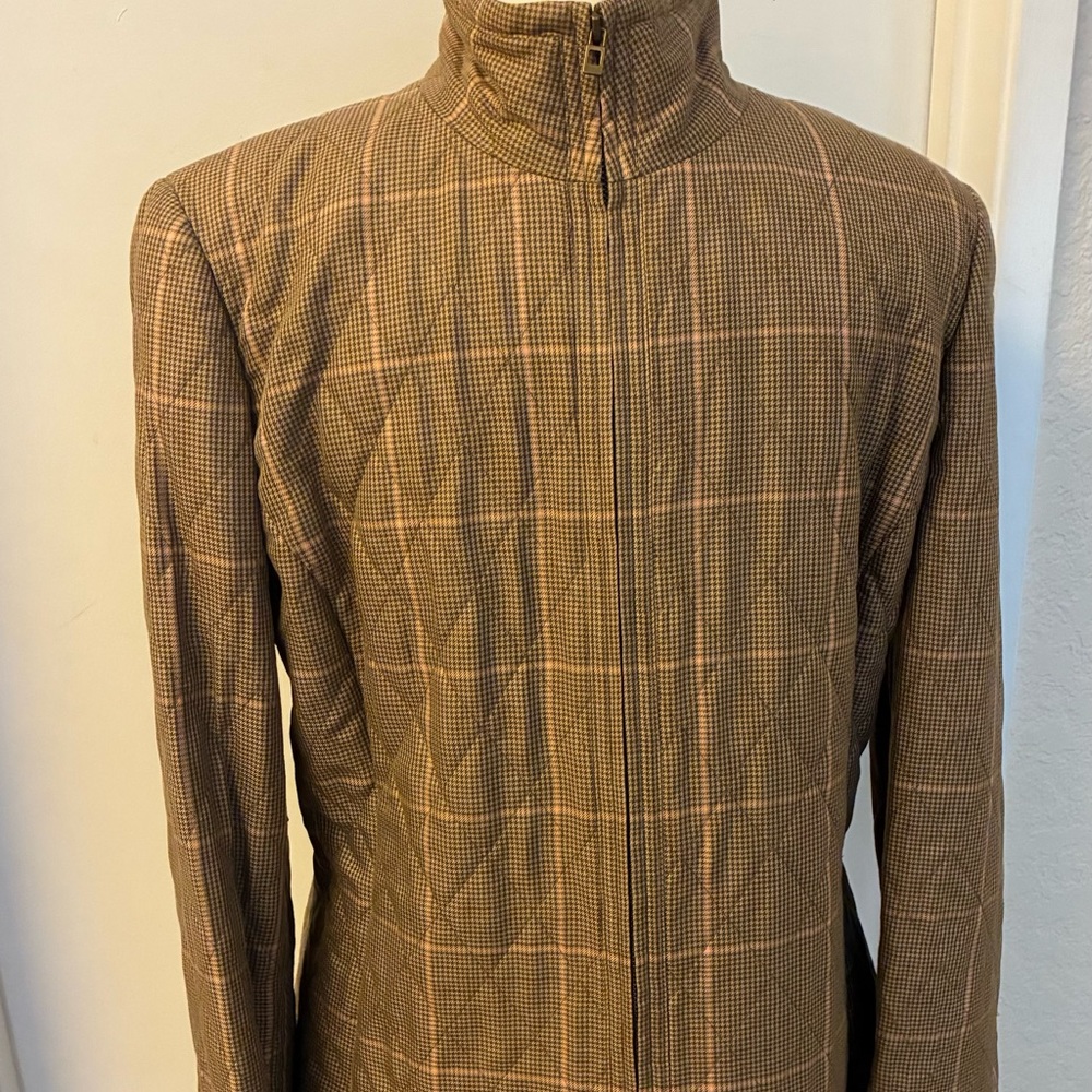 Carlisle Women’s Tan   Checkered Jacket